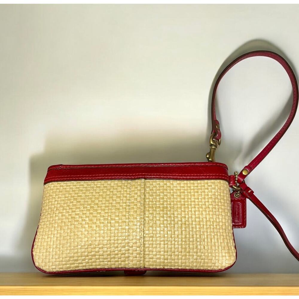 Vintage Coach 113 Legacy Straw Tote Bag & Wristlet - Picture 8 of 14
